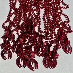 Red Lobster, Crawfish Glass 28mm Beads, Drilled Top To Bottom, 2 Beads, Louisiana Crawfish Bead