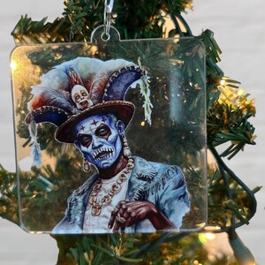 Hand Painted Voodoo Man New Orleans Mardi Gras Christmas Ornament Souvenir Gift Acrylic Home Decoration