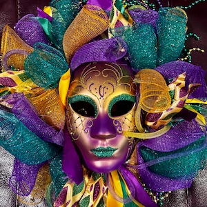 Large Mardi Gras Mask Decor - Etsy