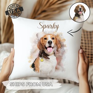 Custom Dog Pillow, Personalized Dog Pillow, Custom Pet Pillow, Pet Memorial, Pet Loss Gift, Dog Lovers Gift, Memorial Pet Pillow with Photo