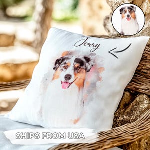 Custom Dog Pillow, Personalized Dog Pillow, Custom Pet Pillow, Pet Memorial, Pet Loss Gift, Dog Lovers Gift, Memorial Pet Pillow with Photo