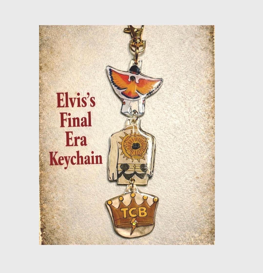 Tcb Keychain Elvis Final Era Keychain – Aloha Era Tribute Keychain, TCB Crown Charm ...
