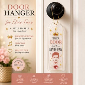 Elvis Fan Door Hanger | Acrylic Door Decor | Music Lover Gift | Window Hanging | Bedroom Decor