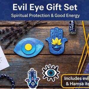 Evil Eye protection set, Evil eye Bracelet, evil eye wax melt, Good Luck Manifestation Kit positive vibes and harmony image 2
