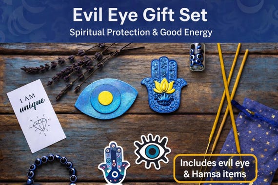 Evil Eye protection set, Evil eye Bracelet, evil eye wax melt, Good Luck Manifestation Kit positive vibes and harmony