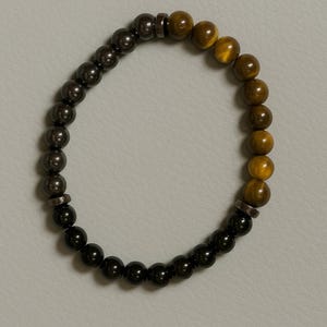 Black Onyx Tigers Eye Hematite Bracelet: Protection, Grounding, Stability