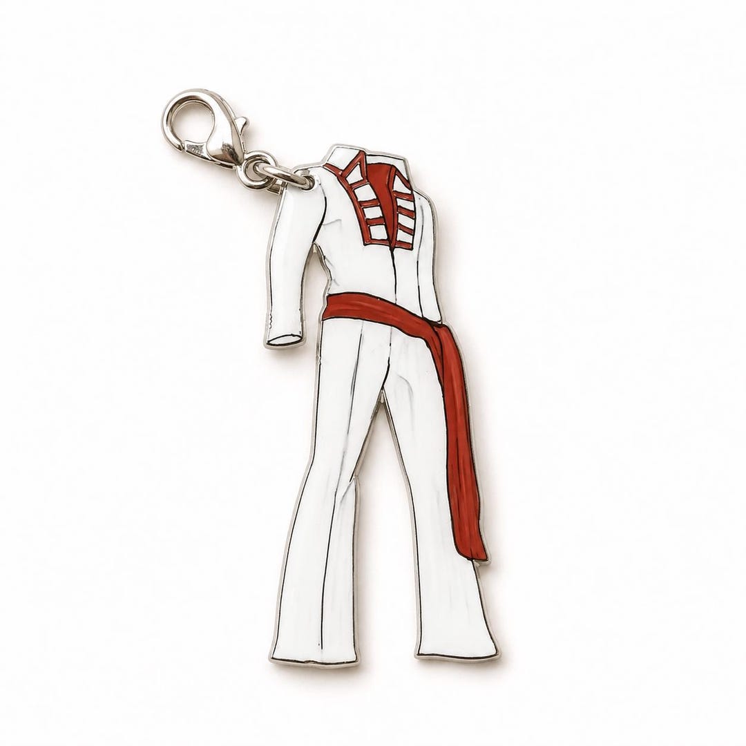 Ladder Key Chain Elvis Inspired Iconic Red Leather Ladder Jumpsuit Keychain or Bag Charm ...