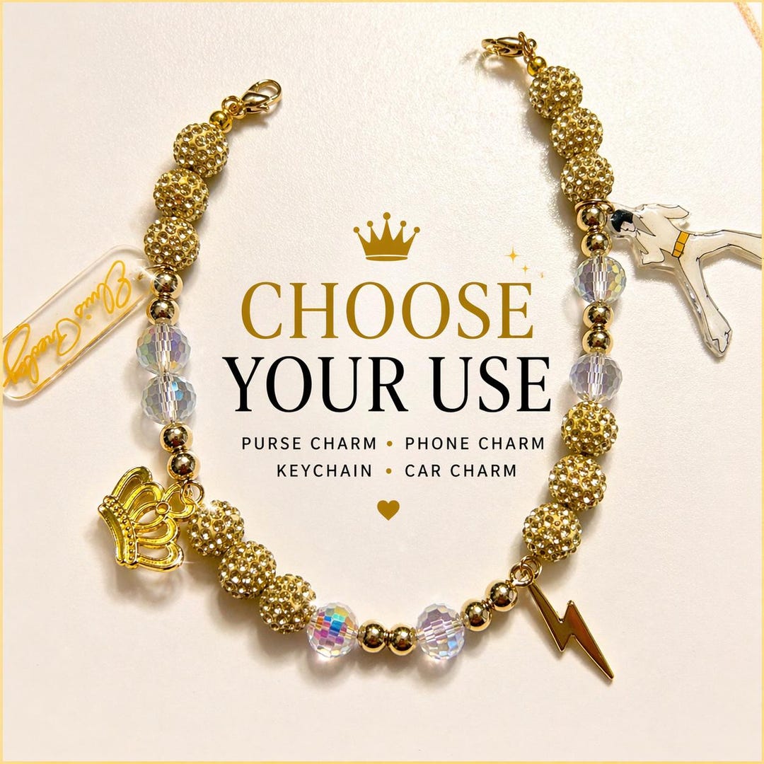 Tcb Keychain Elvis TCB Jewelry Lanyard | Beaded Phone Charm Strap | Gold TCB ...
