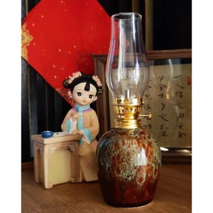 Ceramic Lighting Oil Lamps, Aromatherapy Butter Lamps, Home Oil Lamp Ornaments, Table Ceramic Atmosphere Lamps, Handmade Glass Oil Lamps