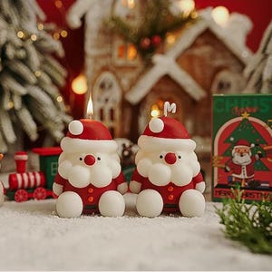 Santa Claus Christmas Candles: Festive Holiday Table Decoration