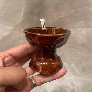 Handgemachte Petroleumlampe, Nostalgische Petroleumlampe, Vintage Öllampe für Gebet, kleine Keramik Öllampe, Arbeitszimmer Öllampe, Geschenk für Älteste