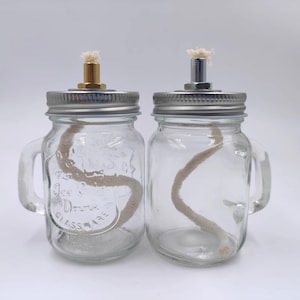 Glasöllampe, 120ml kleine Öllampe, Petroleumlampe mit Griff, transparente Aromatherapie-Öllampe, Beleuchtungsangebotslampe, Arbeitszimmerverzierung