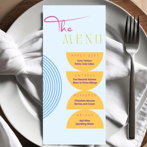 Colorful Event Menu Template | Editable & Printable Design