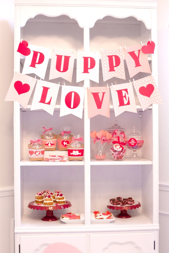 Puppy Love Valentine Printable Party Package Il_570xn