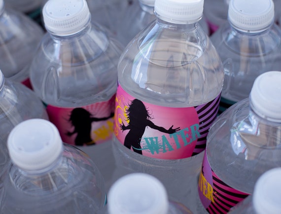 Dance Party Water Bottle Wrapper Printables INSTANT DOWNLOAD Il_570xn