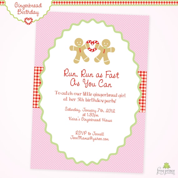 Gingerbread Pink Birthday Party - DIY Printable Il_570xn