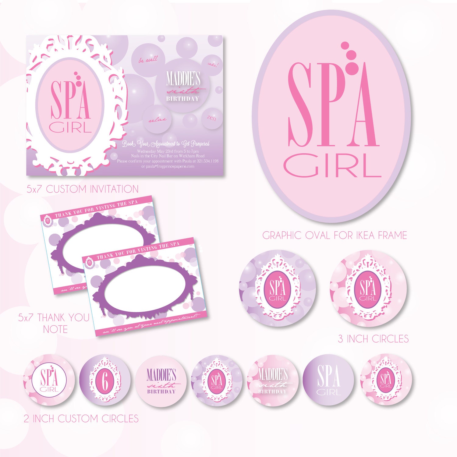 SPA Girl Custom Printable Party set SALE | Etsy