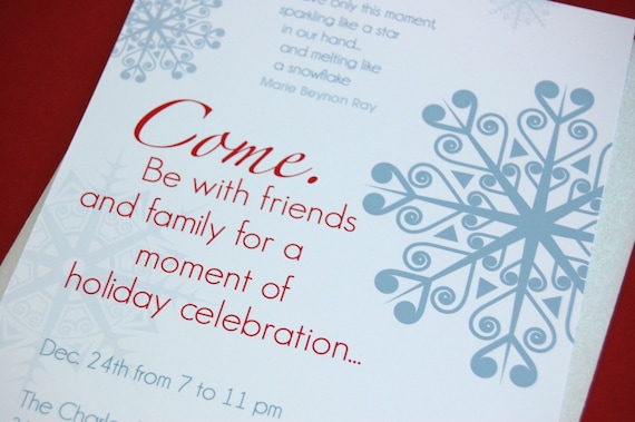 Snowflake Holiday Christmas Party Invitation - DIY Printable Il_570xn