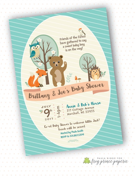 Woodland Baby Shower Invitation - Customized Printable DIY Il_570xn