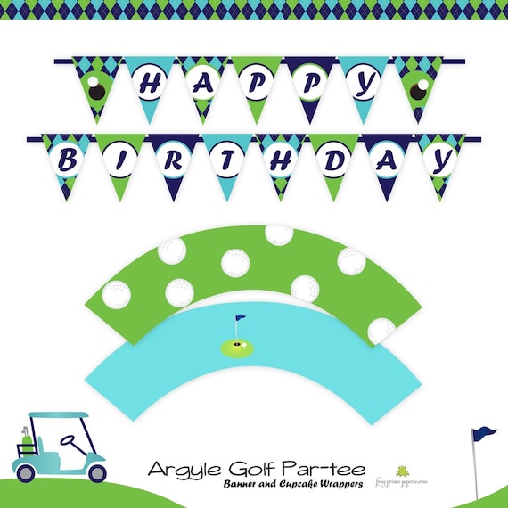 Golf Birthday Argyle Custom Printable Party - DIY Il_570xn