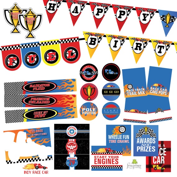 Indy Race Car Birthday Printable Party - INSTANT DOWNLOAD --SALE!!! Il_570xn