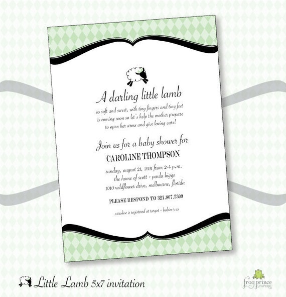 Little Lamb Baby Shower DIY Custom Invitation - Printable Il_570xn