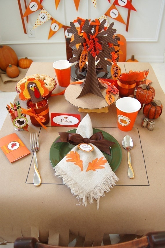 Thanksgiving Kid's Printable Party Pack - SALE Il_570xn