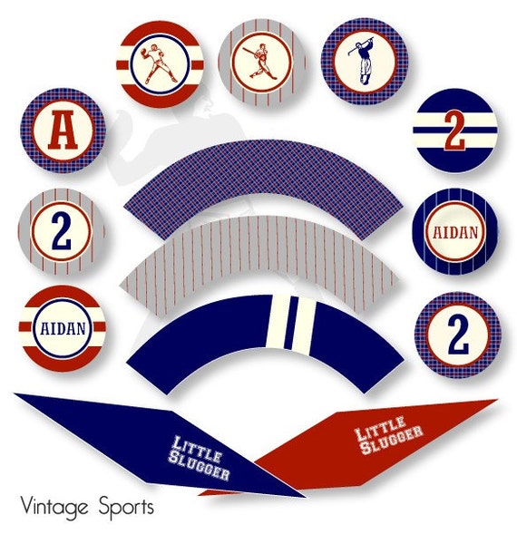Vintage Sports DIY Custom Printable Birthday Party Pack Il_570xn
