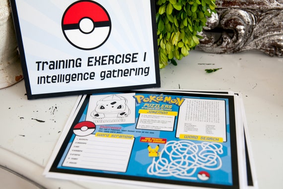 Pokemon Inspired Printable Activity Sheet- INSTANT DOWNLOAD Il_570xn