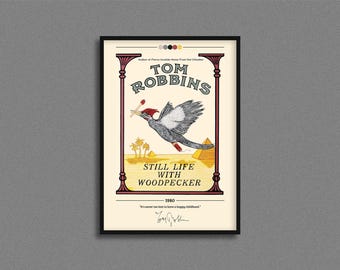 Still Life With Woodpecker Book Cover Poster | Tom Robbins | Still Life With WoodpeckerPoster | Still Life With Woodpecker Cover Print