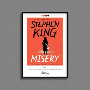 Misery Book Cover Poster | Stephen King | Stephen King Misery Poster | Stephen King Misery Cover Print | Book Posters | Book Lover Gift