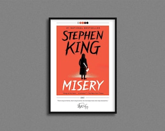 Misery Book Cover Poster | Stephen King | Stephen King Misery Poster | Stephen King Misery Cover Print | Book Posters | Book Lover Gift
