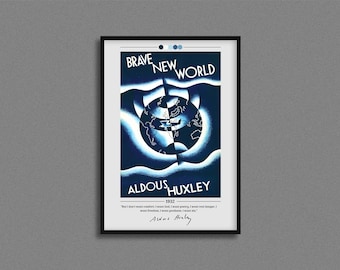 Brave New World Book Cover Poster | Aldous Huxley | Brave New World Poster | Brave New World Cover Print | Book Posters | Book Lover Gift