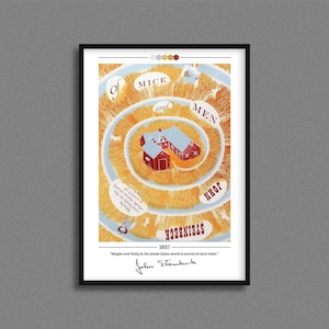 Of Mice and Men Book Cover Poster | John Steinbeck | Of Mice and Men Poster |  Of Mice and Men Cover Print | Book Posters | Book Lover Gift