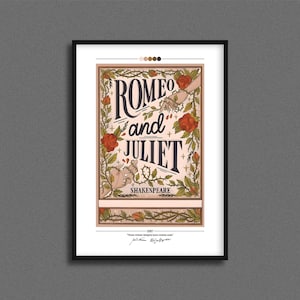 Romeo and Juliet Book Cover Poster | William Shakespeare | Romeo & Juliet Poster | Romeo Juliet Cover Print | Book Posters | Book Lover Gift