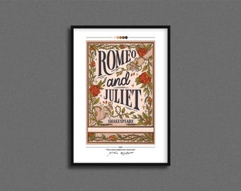 Romeo and Juliet Book Cover Poster | William Shakespeare | Romeo & Juliet Poster | Romeo Juliet Cover Print | Book Posters | Book Lover Gift