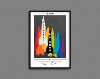 Gravity's Rainbow Book Cover Poster | Thomas Pynchon | Gravity's Rainbow Poster | Gravity's Rainbow Cover Print |  Gravitys Rainbow Book