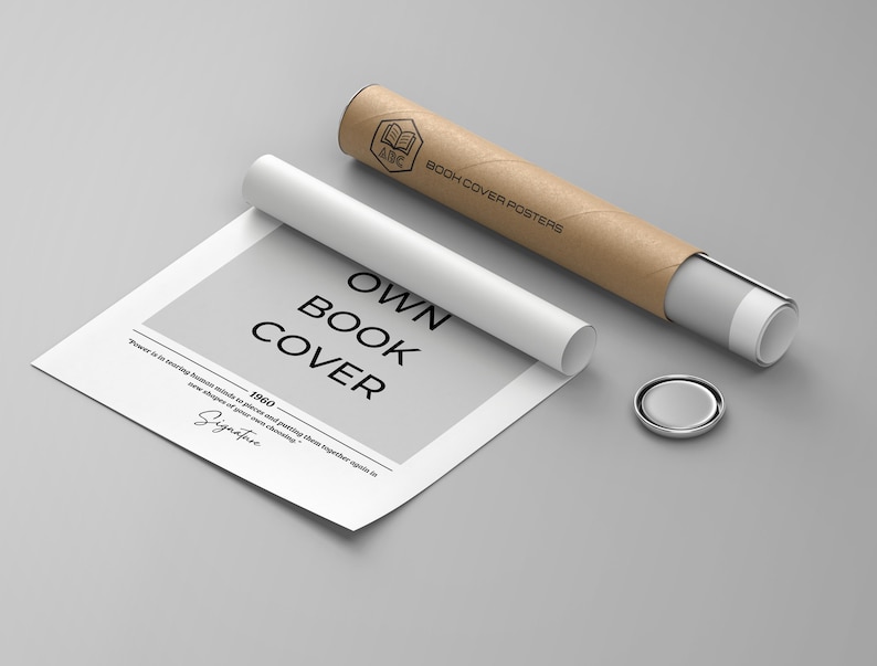 May include: A rolled up poster with the text "OWN BOOK COVER" and "1960" printed on it. The poster is rolled up in a brown tube with the text "BOOK COVER POSTERS" printed on it.