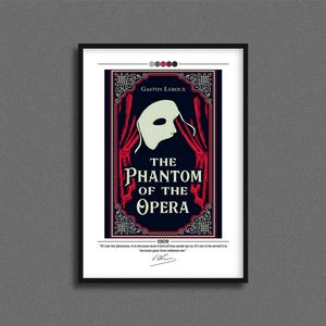 The Phantom of the Opera Book Cover Poster | Gaston Leroux | The Phantom of the Opera Poster | The Phantom of the Opera Cover Print