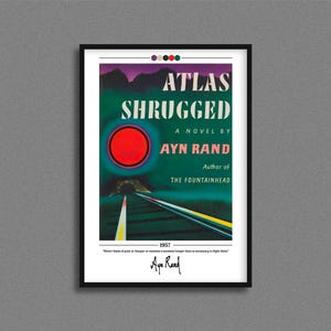 Póster de portada de La Rebelión de Atlas / Ayn Rand / Póster de La Rebelión de Atlas / Impresión de portada de La Rebelión de Atlas / Pósteres de libros / Regalo para amantes de los libros / Arte literario
