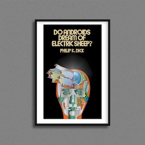 Poster della copertina del libro "Gli androidi sognano pecore elettriche" / Philip K. Dick / Poster degli androidi sognano pecore elettriche / Copertina del libro personalizzata