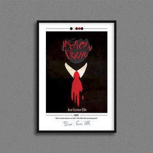 Póster de la portada del libro American Psycho / Bret Easton Ellis / Póster de American Psycho / Impresión de portada de American Psycho / Pósters de libros / Regalo para amantes de la lectura