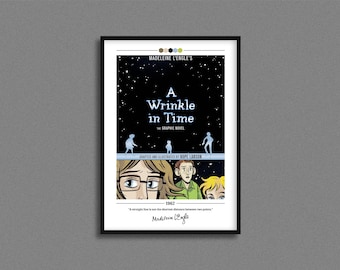 Póster de portada de "Una arruga en el tiempo" / Madeleine L'Engle / Póster de "Una arruga en el tiempo" / Impresión de portada de "Una arruga en el tiempo" / Regalo para amantes de los libros