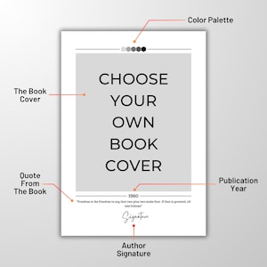 Solicite su propio póster de portada de libro / Pósters de libros, impresiones de libros, arte de libros, arte mural en lienzo, regalo para amantes de los libros, regalos literarios, regalos literarios