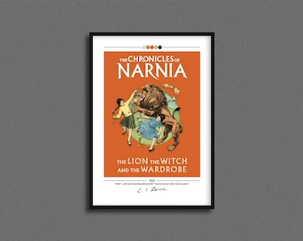 The Lion The Witch and The Wardrobe Book Cover Poster | Clive Lewis | The Chronicles of Narnia Cover Print |Canvas Wall Art |Book Lover Gift