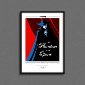 Póster de portada del libro El Fantasma de la Ópera / Gastón Leroux / Póster de El Fantasma de la Ópera / Impresión de portada de El Fantasma de la Ópera