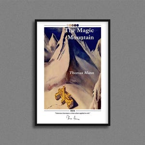 Póster de portada de La Montaña Mágica / Thomas Mann / Póster de La Montaña Mágica / Impresión de portada de La Montaña Mágica / Pósteres de libros / Regalo para amantes de los libros