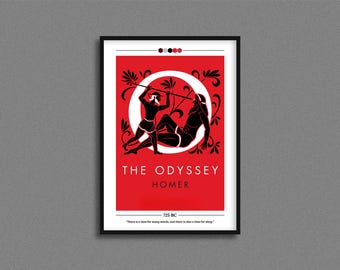 The Odyssey Book Cover Poster | Homer | The Odyssey Poster | Homer The Odyssey Cover Print | Book Posters | Book Lover Gift | Homer Odyssey
