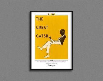 The Great Gatsby Book Cover Poster | Minimalist Literary Wall Art