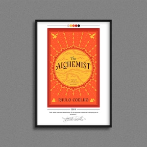 The Alchemist Book Cover Poster | Paulo Coelho | The Alchemist Poster | The Alchemist Cover Print | Book Posters | Book Lover Gift